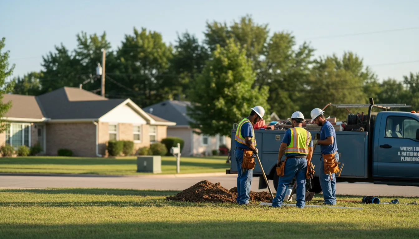 Residential water line and bathroom plumbing service in Salem, UT